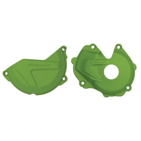 Zestaw osłona pokrywy (dekla) alternatora oraz osłona pokrywy sprzęgła kawaski kx 450f '16-'18 kolor zielony (8460900002+8454500002)