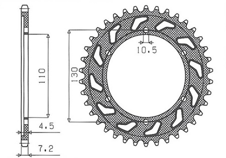 Zębatka tylna 4385 47 yamaha r6 '06-'15, mt-09 '14-'15 (+3), suzuki gsxr 750 '11-'15, suzuki gsx r 600 '11-'15   (jtr1876.47) (łańc. 525) (438547jt)