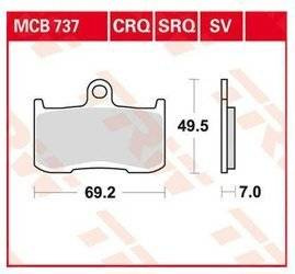 KLOCKI HAMULCOWE MOTOCYKLOWE TRW MCB737SV