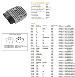 Dze regulator napięcia bmw s1000rr 08-12, r1200 gs 13-15, ducati 1200, triumph, kawasaki, yamaha, honda, mosfet (50a)
