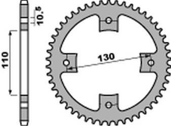 Zębatka tylna 4355 48 c45 honda trx 90 '93-'19, trx 125 '85-'88 (jtr1355.48) (łańc.428) (std.-2)