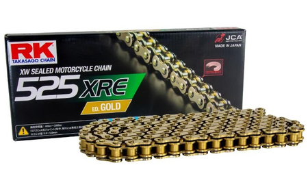 ŁAŃCUCH NAPĘDOWY GB525XRE-112 (XW-RING) ZAKUWKA (CLF) W ZESTAWIE KOLOR ZŁOTY (POJEMNOŚĆ: DO 1000 CCM) (42 KN)