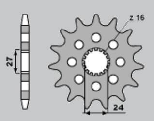 Zębatka przednia 2190 16 suzuki gsxr 1000 '09-'13 (-1)
