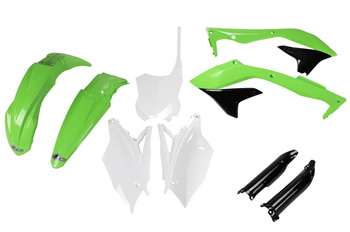 Komplet Plastików (Full Kit) Z Osłonami Teleskopów (Amortyzatorów) Kawasaki Kxf 450 '16-'17 Kolor Oem (Zielony/Biały/Czarny) (Ka223e999)