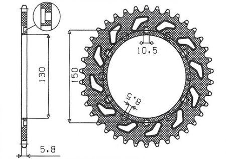 Zębatka tylna 236 49 / 245 49 honda nx 650 95-01, yamaha xj 6 09-15, yamaha wr 250r '08-'10, aprilia rx six days 125 '90 (jtr245/2.49) (jtr2