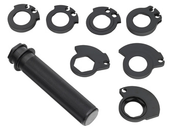 Rolgaz aluminiowy z 7 adapterami honda cr 125/250 '89-07, crf 250r '04-20, rx '19-20, ktm sx/exc 2t '98-20, sxf/excf 4t '02-20, kawasaki kxf 250 '04-20, kxf 450 '06-20, beta 250/300rr '13-19