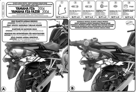 Stelaż Pod Torby (Sakwy) Boczne Yamaha Fz6