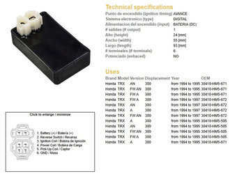 Dze moduł zapłonu cdi honda trx300 fw 94-97
