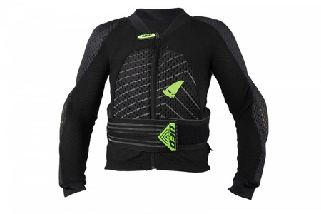 Ufo osłona klatki piersiowej / zbroja ultralight evo bodyguard kids / junior kolor czarny zielony fluo rozmiar xl (dziecięca) (ce level 2)
