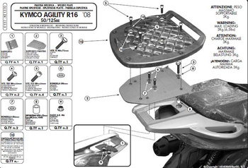 Stelaż Kufra Centralnego Kymco Agility 50/125/150/200 R16 (08-13) ( Bez Płyty )