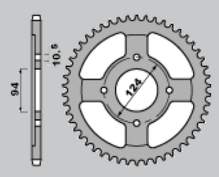 Zębatka tylna 282 37 honda cb550 f 76-80 (282-37) (jtr282.37)