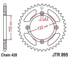 Zębatka tylna 4486 49 ktm sx 85 '04-'18, 105 xc '07-'11 (448649jtzbk)* (łańc. 428) kolor czarny