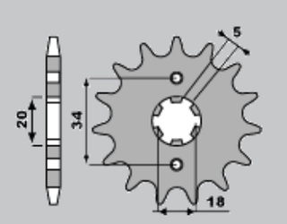 Zębatka przednia 264 16 18nc kymco 125/ yamaha 125 (łańc. 428)