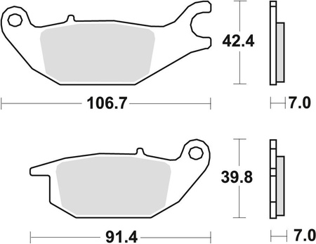 Klocki hamulcowe kh343 organic honda cbr 125 04-10, xl 125 v varadero 01-13, yamaha yzf 150 14-, tył