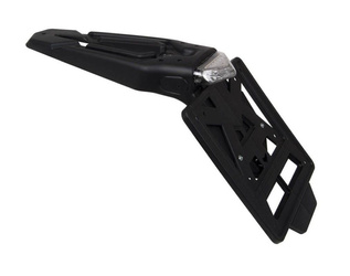 UNIWERSALNE MOCOWANIE TABLICY REJESTRACYJNEJ STREET ( DODATKOWY BŁOTNIK TYŁ /WYPINANA REJSTRACJA) Z LAMPKĄ LED ( KĄT 60 STOPNI ) KOLOR CZARNY