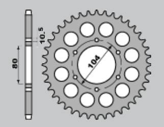 Zębatka tylna 488 42 kawasaki zrx 1200 r/s 01-06, zxr 750 91-92 (48842jt) (łańc. 530)