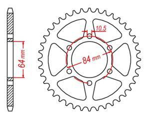 Zębatka tylna 814 43 suzuki gsx 400 '81-85, gs 400lt '81, (81443jt) (łańc. 530)