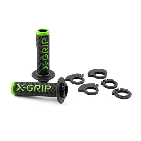 MANETKI (GRIPY) BRAAAAP GRIPS LOCK-ON-GRIP (Z ADAPTERAMI ROLGAZU) GREEN OPEN END (Z OTWOREM) KOLOR ZIELONY