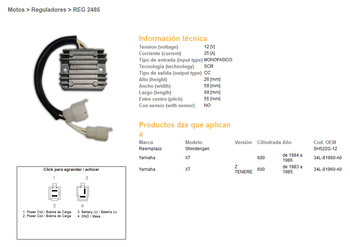 Dze regulator napięcia yamaha xt600z tenere 83-86 (34l-81960-a0) (sh522g-12)