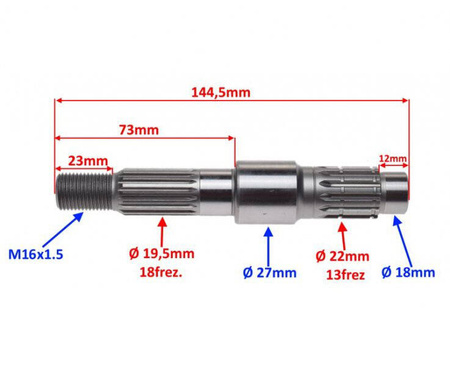 Wałek zdawczy przekładni tył do Tgb