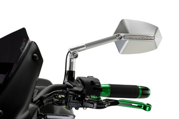 Lusterko puig hi-tech gti (lewe, z kierunkowskazem sekwencyjnym) aluminiowe na aluminiowym ramieniu