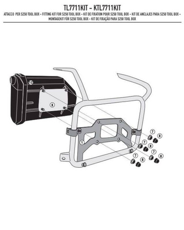 mocowanie skrzynki narzędziowej ks250 do stelaża kl7711