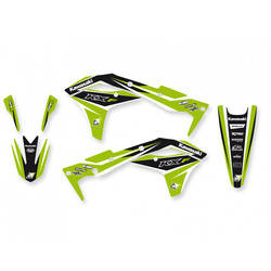 Komplet naklejek (oklein) kawasaki kxf 250 '17-'20 dream 4 kolor zielony/czarny