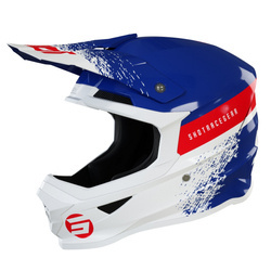 Kask enduro junior dziecięcy Shot Furious Roll Kid niebieski/biały/czerwony połysk