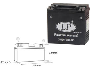 Landport akumulator żelowy ghd14h-3 12v 14ah 149x87x144 bezobsługowy - zalany - zastepuje ghd14hlbs l (4)