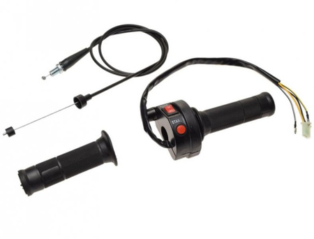 Przełącznik zespolony prawy z korpusem oraz lewa guma kierownicy motocykl