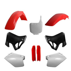 KOMPLET PLASTIKÓW (FULL KIT) HONDA CR 125 '95-'97; CR 250 '95-'96 W ZESTAWIE TABLICA PRZEDNIA (8673000002) I OSŁONY AMORTYZARORÓW (8394000003) KOLOR OEM