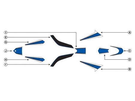 Zestaw naklejek puig do yamaha t-max 530 12-14 (niebieskie 7879)