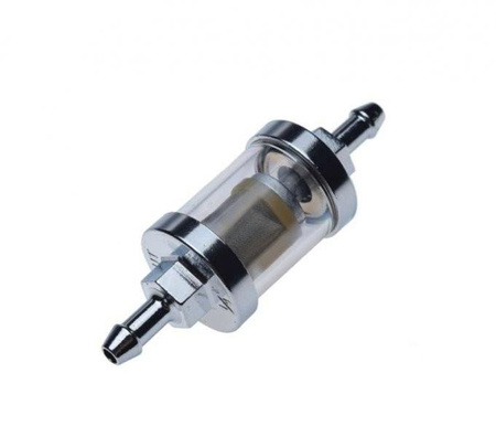 Filtr paliwa szklany chromowany do motocykla skutera quada rozkręcany