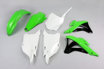 Komplet plastików kawasaki kx 85 '14-'21 kolor oem '16-19 (zielony/biały/czarny)