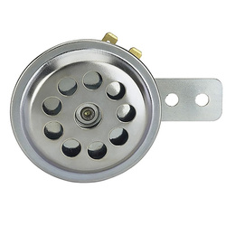 Klakson (sygnał dźwiękowy) universalny srebrny chromowany (średnica 70 mm)