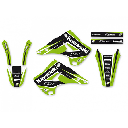 Komplet naklejek (oklein) kawasaki kx 125/250 '03-'08, dream 4 kolor zielony/czarny