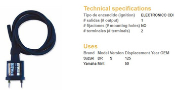 Dze cewka zapłonowa suzuki dr 125s (zapłon cdi) elektroniczna