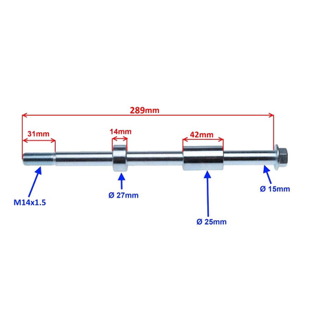 Oś koła tył do Junak 904 fi15x289