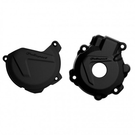 Zestaw osłona pokrywy (dekla) alternatora oraz osłona pokrywy sprzęgła ktm excf/xcfw 250/350 `14-16, husqvarna fe 250/350 `14-16 kolor czarny (8447800001+8461300001)
