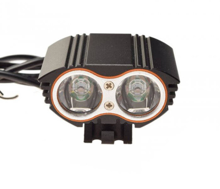 Lampa rowerowa przód 2 x LED czarna 4800 mAh