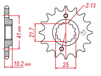 Zębatka przednia 345 15 aprilia 650 pegaso '05-'09, honda nx 650 '89-'01, yamaha mt-03 '06-'12, xt 660 '06-'15, xtz 660 '08-'15 (jtf308.15)