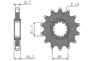 Zębatka przednia 580 16 yamaha fz 6/r6/fz750 (jtf580.16) (łańc. 530) (58016jt)