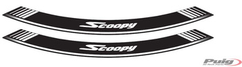 Paski Na Felgi Puig Do Honda Scoopy Sh125i 07-22 (Logo Scoopy) Białe