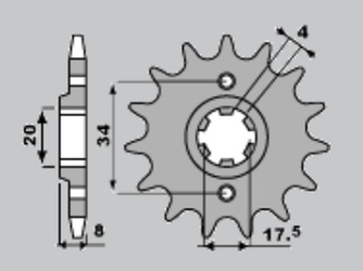 Zębatka przednia 328 13 18nc honda nsr 125 89-93 (łańc. 520)