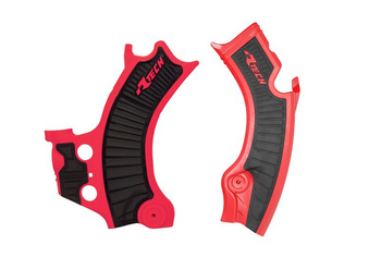 OSŁONY RAMY (KOMPLET) BI-MATERIAL SUPER GRIP HONDA CRF 450 R / RWE / RX '25, CRF 250 R / RX '25, KOLOR CZERWONY / CZARNY