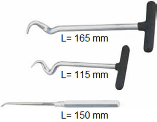 Narzędzie do usuwania uszczelek; o-ringów; węży elastycznych zestaw zawiera 3 szt.165mm 150mm 115mm