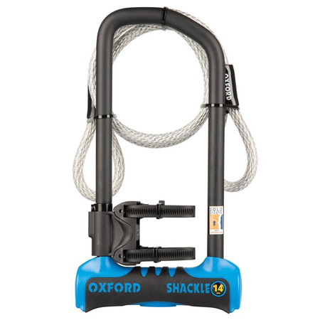 ZABEZPIECZENIE ANTYKRADZIEŻOWE KŁÓDKA SHACKLE 14 PRO U-LOCK 320mm x 177mm KOLOR NIEBIESKI
