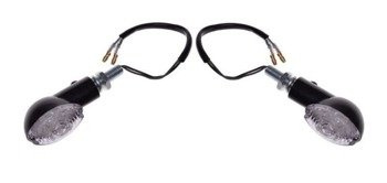 Kierunkowskaz czarny białe szkło diody led czarny