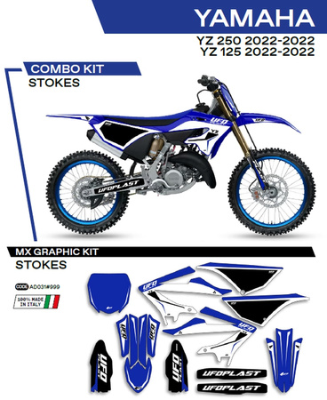 Komplet naklejek (oklein) yamaha yz 125/250 '22 stokekolor oem (niebieski/czarny/biały)