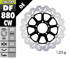 TARCZA HAMULCOWA PRZÓD DUCATI 749/848/899/959/999 '03-; MONSTER 1100 '09; PANIGALE V2 955 '21- (WAVE FLOATING) (320X72X4,5MM)